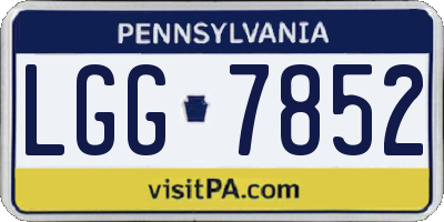 PA license plate LGG7852