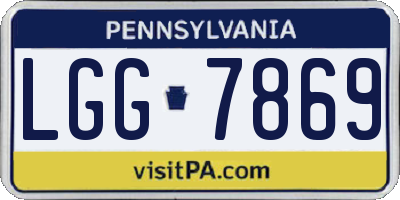 PA license plate LGG7869