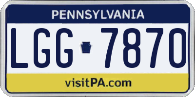PA license plate LGG7870