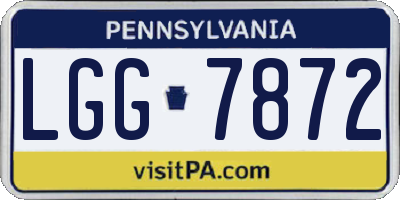 PA license plate LGG7872