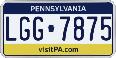 PA license plate LGG7875
