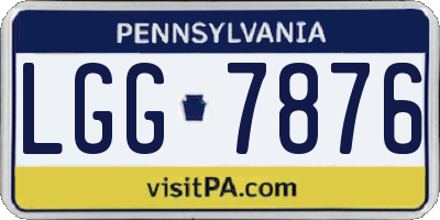 PA license plate LGG7876