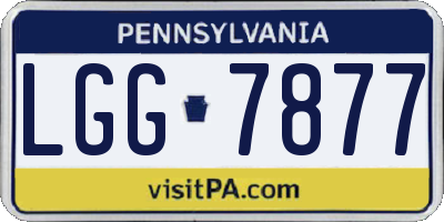 PA license plate LGG7877
