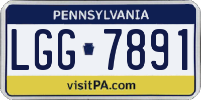 PA license plate LGG7891