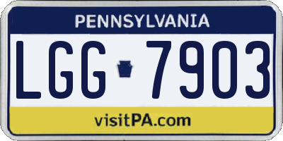 PA license plate LGG7903