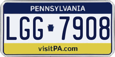 PA license plate LGG7908