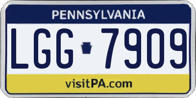 PA license plate LGG7909