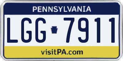 PA license plate LGG7911