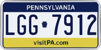 PA license plate LGG7912