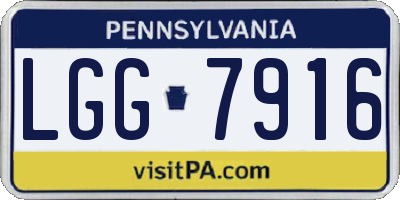 PA license plate LGG7916