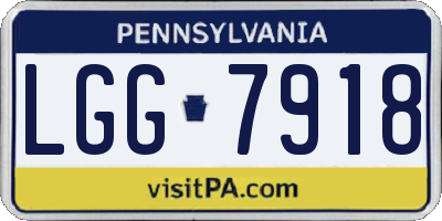 PA license plate LGG7918