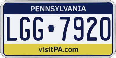 PA license plate LGG7920
