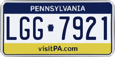 PA license plate LGG7921