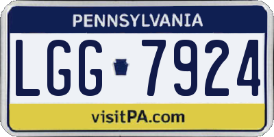 PA license plate LGG7924