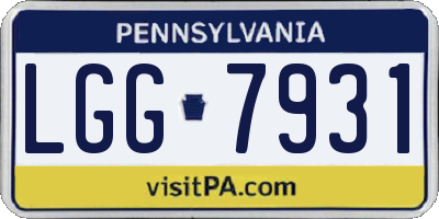 PA license plate LGG7931