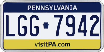 PA license plate LGG7942