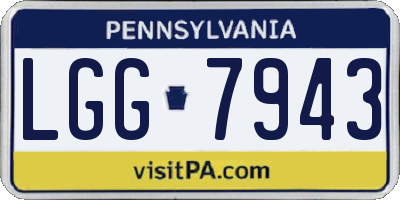 PA license plate LGG7943