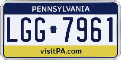 PA license plate LGG7961