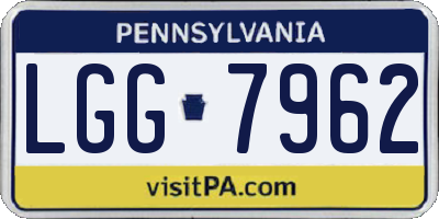 PA license plate LGG7962