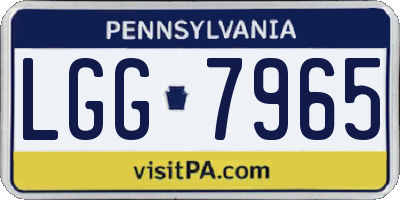 PA license plate LGG7965