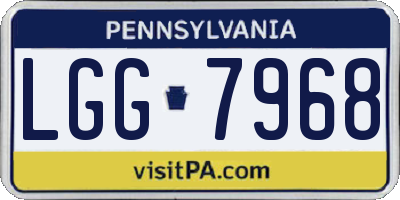 PA license plate LGG7968