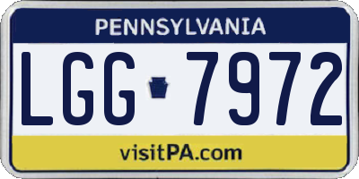 PA license plate LGG7972