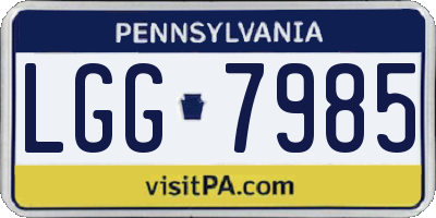 PA license plate LGG7985