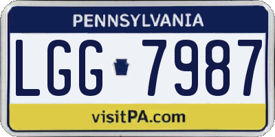 PA license plate LGG7987