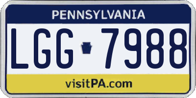 PA license plate LGG7988