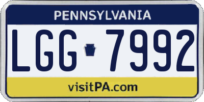 PA license plate LGG7992