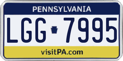 PA license plate LGG7995