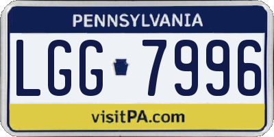 PA license plate LGG7996