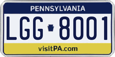 PA license plate LGG8001