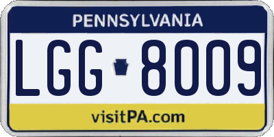 PA license plate LGG8009