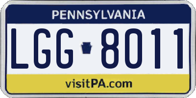 PA license plate LGG8011