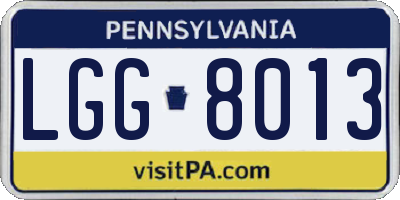 PA license plate LGG8013