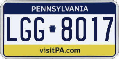 PA license plate LGG8017
