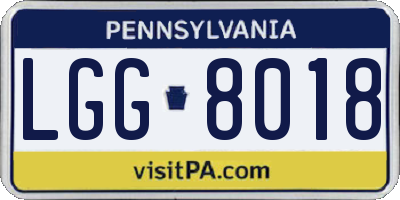 PA license plate LGG8018