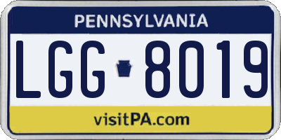 PA license plate LGG8019