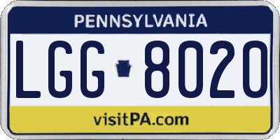 PA license plate LGG8020