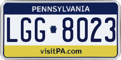 PA license plate LGG8023