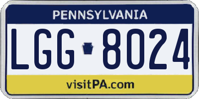 PA license plate LGG8024