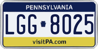 PA license plate LGG8025