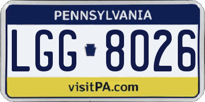 PA license plate LGG8026