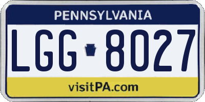 PA license plate LGG8027