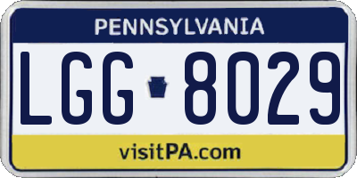 PA license plate LGG8029