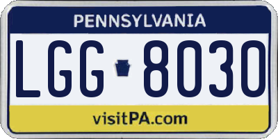 PA license plate LGG8030