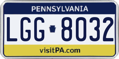 PA license plate LGG8032