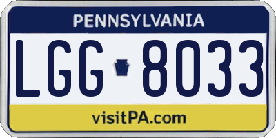 PA license plate LGG8033