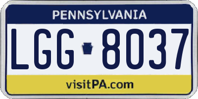 PA license plate LGG8037